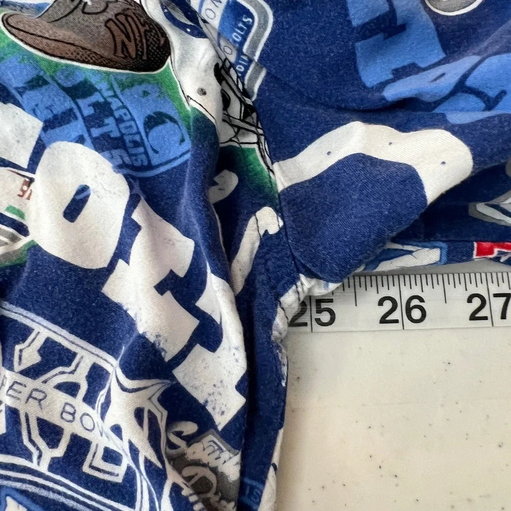 NFL Team Apparel Indianapolis Colts All Over Print Rayon Shirt Blue Mens 2XL